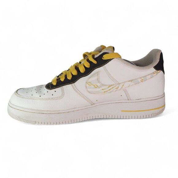 Nike Air Force 1 '07 LV8 'Gold Links Zebra Print' Sneakers DH5284-100 Men's 11.5 - Picture 6 of 13